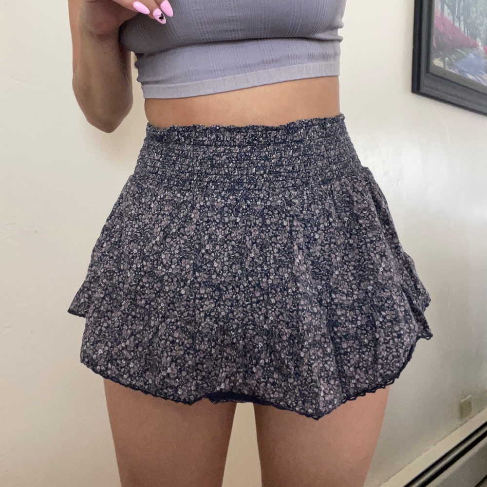 Purple floral skirt